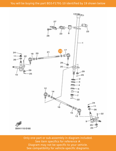 Yamaha nut bd3 f1791 oem - bd3-f1791-10,