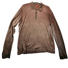 Hugo Boss  Polo Shirt Cotton Brown Long Sleeve XL
