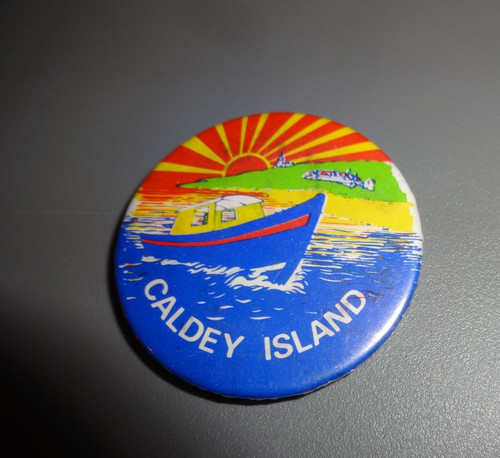 Caldey island vintage pin - island,