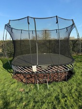 11ft Springfree Large Square Trampoline with Ladder and 4 Ground Anchors