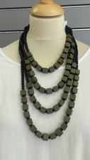 NEW LAGENLOOK STATMENT JEWELLERY black&green SHORT PENDANT  MULTI NECKLACE