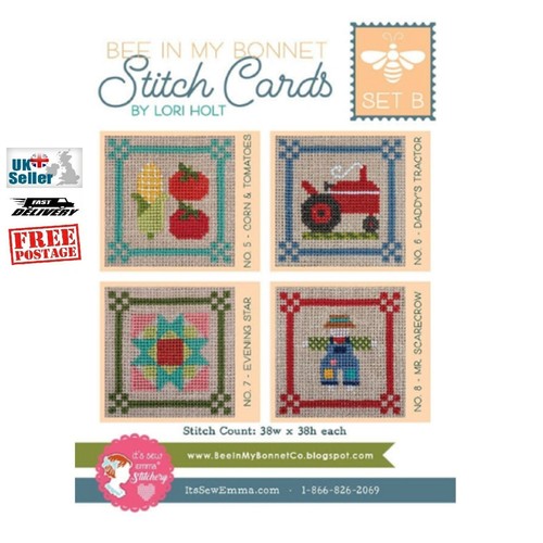 Bee bonnet stitch cards - bonnet,