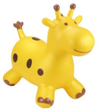 HAPPY HOPPERZ GOLD GIRAFFE Kids Animal Bouncy Space Hopper Inflatable Ride On