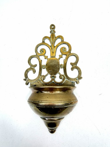 Vintage brass wall pocket holy - vintage,