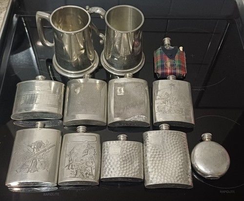 Scrap pewter tankards vintage - scrap,