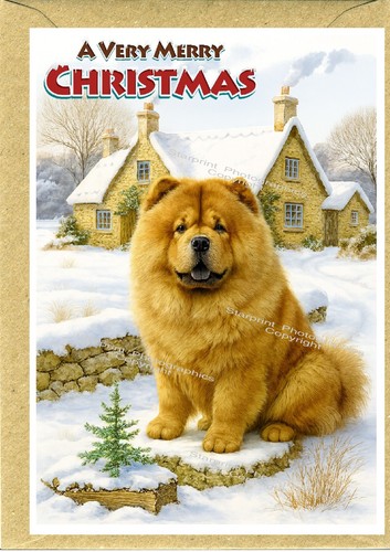 Chow dog christmas - chow,