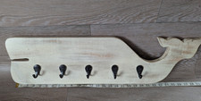 WOOD WHALE HOOK HAT COAT RACK