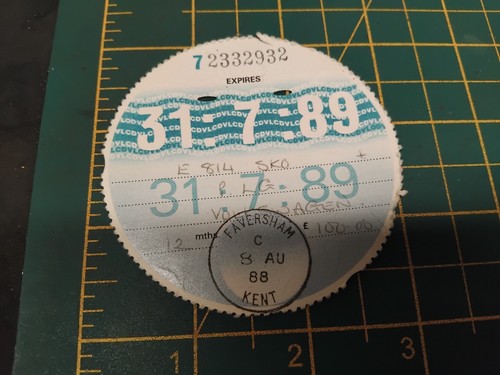 Vintage collectable tax disc - collectable,