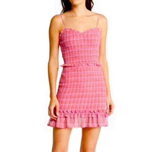 Aqua pink plaid smocked mini - plaid,
