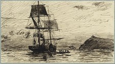 Paddle Steamer At Sea -