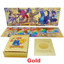 55PCS Pokemon Card Foil GOLD PACK 55 CARDS TCG GX Vmax GX Card Charizard Rare