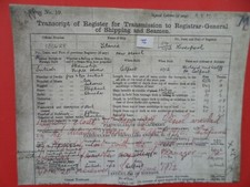  1912 RMS TITANIC MEMORABILIA - REPLICA OF  TRANSCRIPT 0F REGISTER FOR TRANSMISS