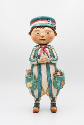 Ooak paper clay doll - paper,