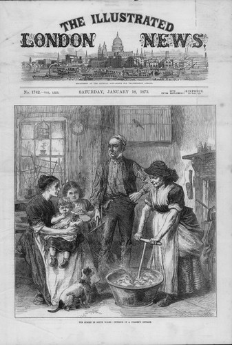 1873 antique print - print, south