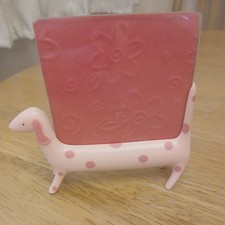 Pink Retro Sausage Dog Photo Frame With Polka Dot Pattern - Fits 8.5 x 8.5 cm