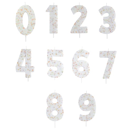 Jumbo number candles sprinkle - jumbo,