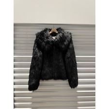 Kenar Womens Black Shaggy Faux