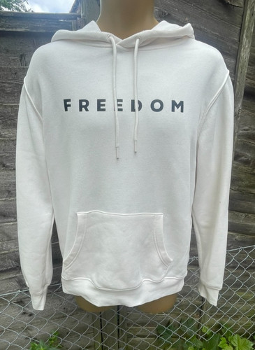 Mens white hoodie freedom - mens,