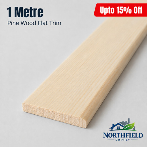 Pine flat trim wooden - trim, 1m