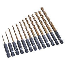 13x HSS Titanium Drill Bit Set Hex Shank Power Bits Metal Plastic 1.5-6mm