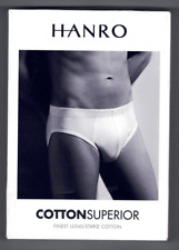 Hanro Men's White Briefs With Trim PK1 Damaged Box 07 3085 LARGE  G1