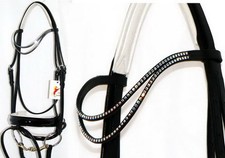 FSS GLEAM Double Curve U Crystal AB Hologram SQUARE Bling CREAM Comfort Bridle