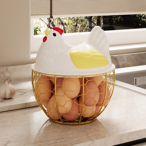 Creative hen egg - egg, basket