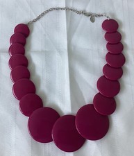 Necklace - Large Pink Overlapping Discs- Very Retro Marks & Spencer Costume