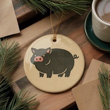 Pot Belly Pig Ornament Ceramic