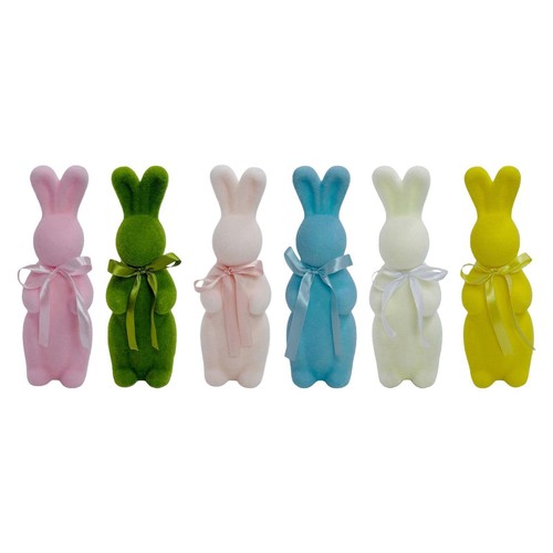 Flocked easter bunny figurine - bunny,