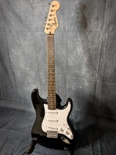 Fender Squier Strat Guitar (black & white), full set up (see description)