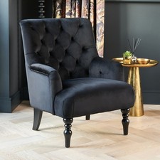 Chatsworth Black Velvet Button