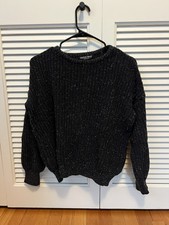 American Apparel Fisherman Sweater Women Small. Good Condition. Black With White