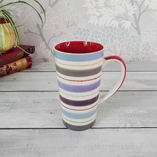 Whittard Of Chelsea Multi Coloured Striped Tall Latte Mugs