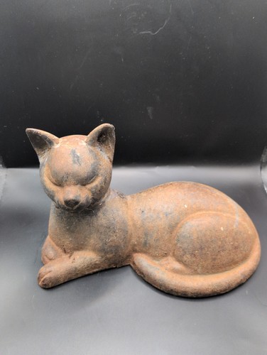 Rustic cast iron cat - iron, ornament