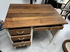 Vintage Teacher’s Desk In Solid Oak