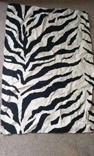 2 Pieces Of Soft Zebra Print Off Cuts  Fire Retarded Fabric 78 Cm X 55 Cm Each,