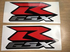 2 x GSXR Suzuki Decals Graphics Stickers 150mm Vinyl Overlay Red Silver Non OEM