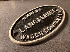 Original Railway Plate.     OWNERS - LANCASHIRE WAGON COMPANY LTD