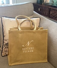 NEPTUNE HESSIAN  TOTE SHOPPING BAG YELLOW FULHAM  BRAND NEW