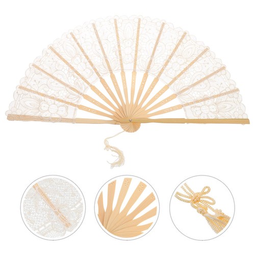Wooden lace folding fan - wooden,