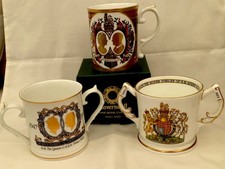 Three Royal Commemorative Mugs. Golden Anniversary. Kings & Queens. Unused.