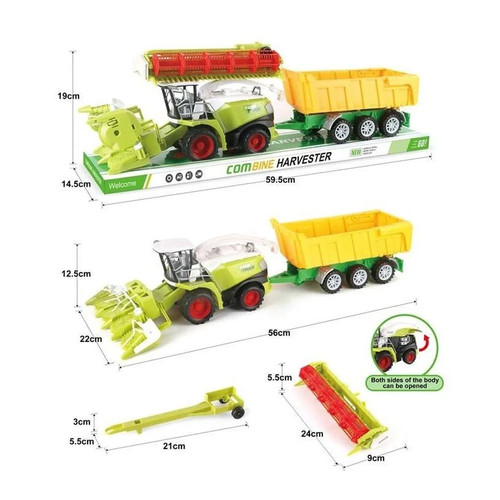 Combine harvester set with red - harvester,
