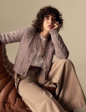 M&S - Per Una Womens Brown Notch neck Long sleeved Women Cardigan