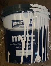 Johnstone's 306755 Matt Emulsion Paint Brilliant White 5Litre Approx Used Leaked
