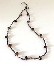 Glass Bead Necklace -Brown