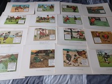 16 x VINTAGE Perrier Charles Crombie Rules of Golf Pictures