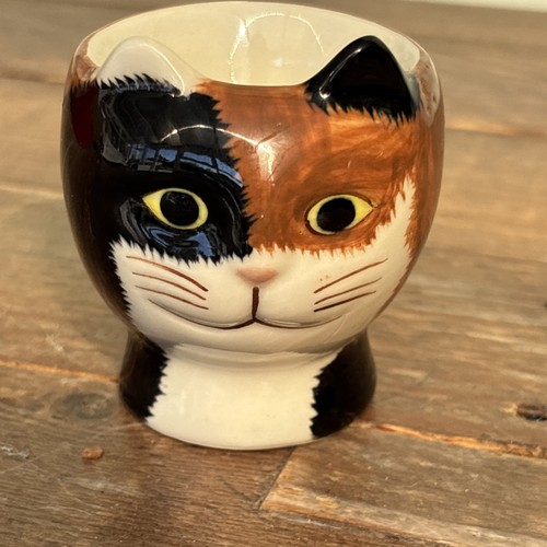 Quail pottery cat egg cup - pottery,