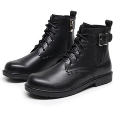 Naihoow Girls Black Shoes Girl Boots Winter School Shoes for Girls Little Kid 12