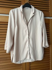 Ladies River Island Pyjama Top Size 8 EU 34 Peach Colour Silky Satin Feel Smart